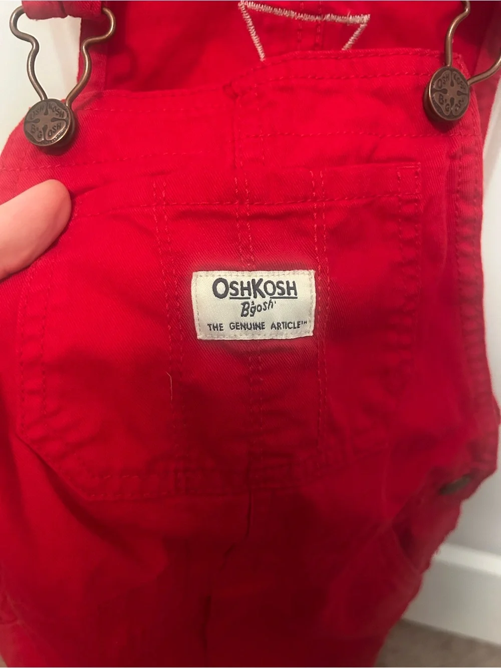 OshKosh B'gosh Bright Red Toddler Short Overalls